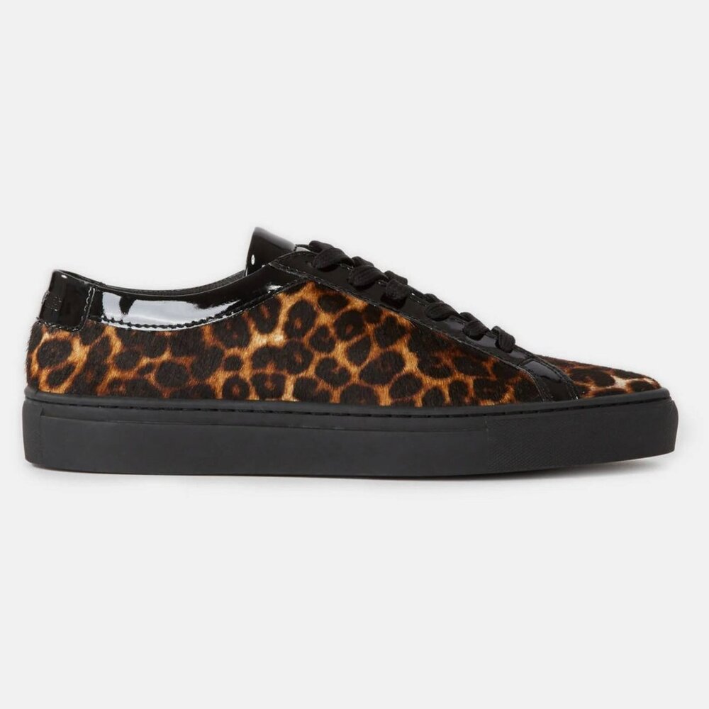The Kooples Leopard Low Top Leather Sneakers - Size 39